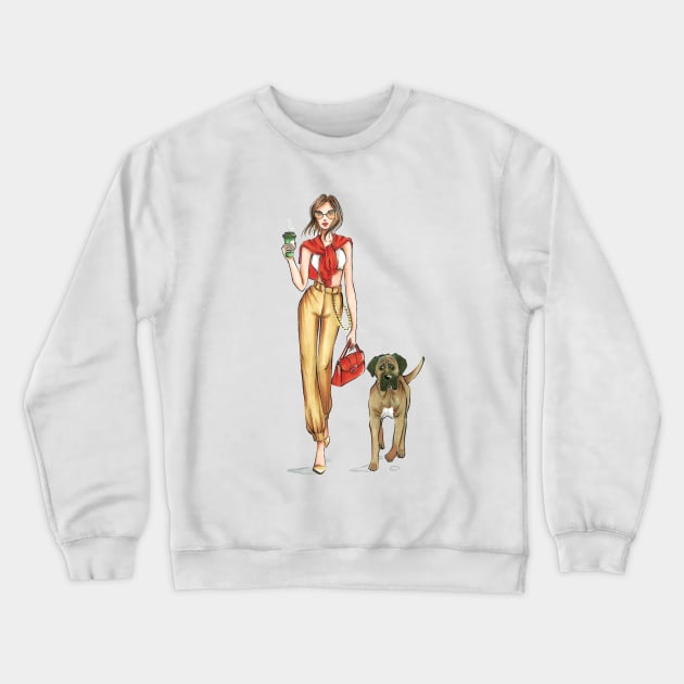 Bella Street Style Crewneck Sweatshirt by Ji Illustrator
